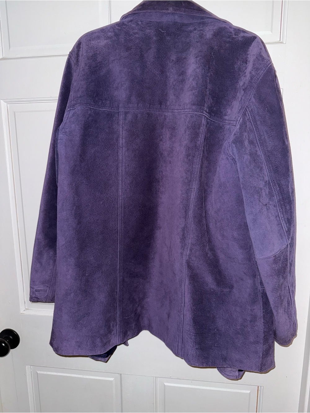 St. John's Bay Purple Suede-Look genuine leather exterior Button Front Jacket - Picture 8 of 12